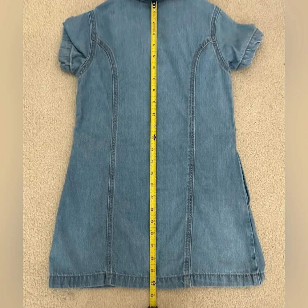 Denim, Snap, Front, Short Sleeve Dress Size S (6-7)  Excellent Condition